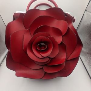 NWT KATE SPADE Flora 3D Rose Leather Crossbody in Candied Cherry Handbag